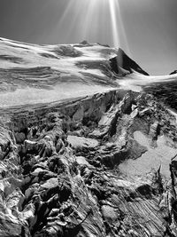 Rock formations on land against sky