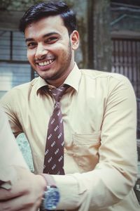 Portrait of smiling teenage boy