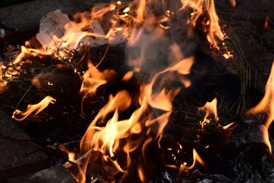 Close-up of bonfire