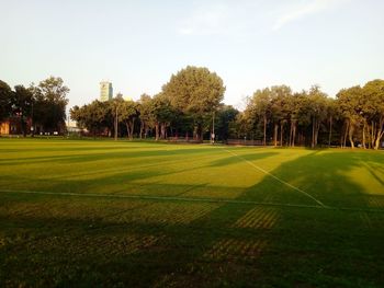 Park on field against sky