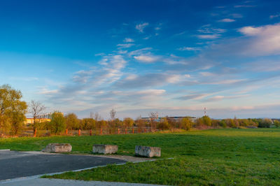 Scenic view of field against sky