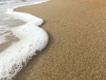 High angle view of sand on beach