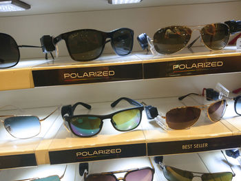 Close-up of eyeglasses on sunglasses