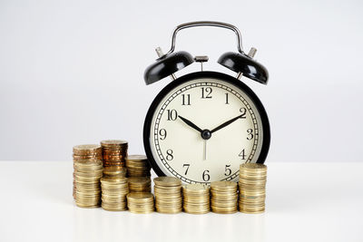 Clock tower against white background