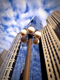 Low angle view of modern buildings in city