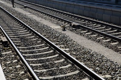 High angle view of railroad tracks