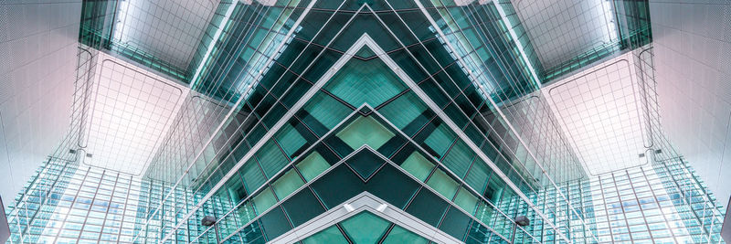 Low angle view of modern glass building