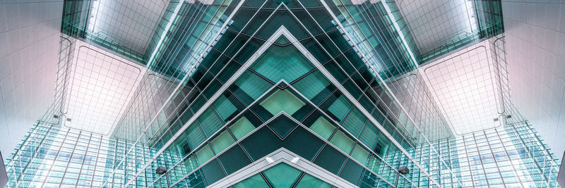 Low angle view of modern glass building