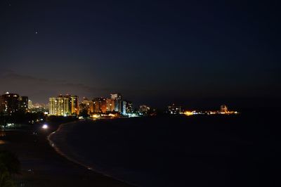 Illuminated cityscape at night