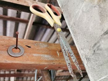 Close-up of rusty machine part