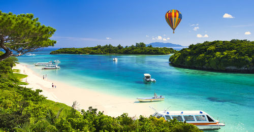 Beautiful coral reaf sea of kabira bay