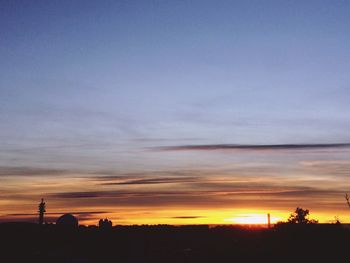 Silhouette landscape at sunset