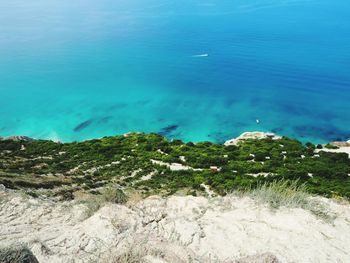 High angle view of sea shore