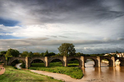 Arch bridge against sky