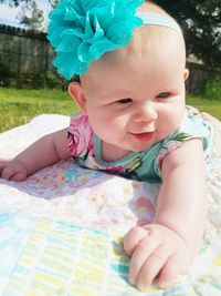 Close-up of cute baby girl