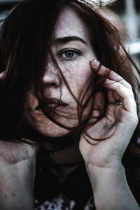 Close-up portrait of woman