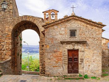 Exterior of old church in town