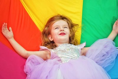 Close-up of a girl smiling