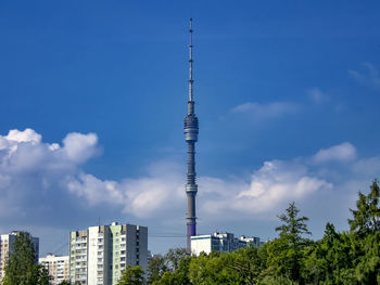 The ostankino tower is a television and radio transmitter in moscow, russia