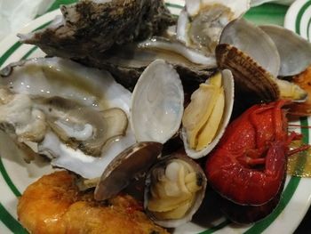 Close-up of seafood in plate