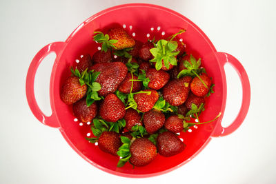 Directly above shot of chopped fruits in bowl