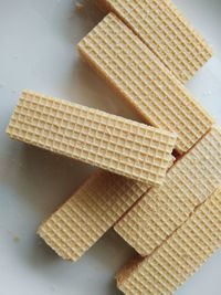 High angle view of cookies on table