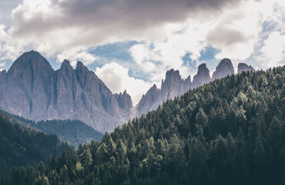Panoramic view of mountains against sky