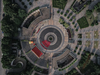 Aerial view of empty amphitheater