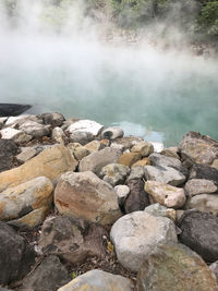 Scenic view of waterfall