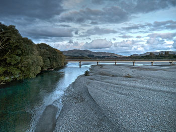 Scenic view of river against sky