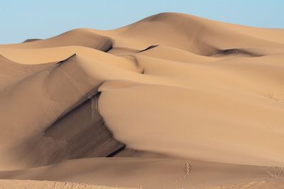 Landscape of large sand dunes in california