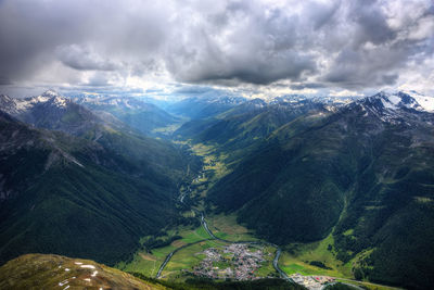 Scenic view of mountains against sky