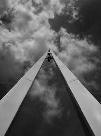Low angle view of built structure against cloudy sky