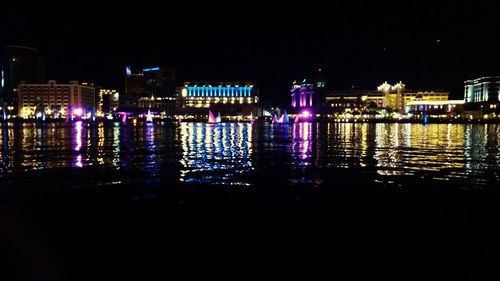 Illuminated city at night