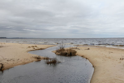 Scenic view of beach against sky