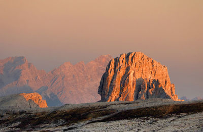 Scenic view of rocky mountains against sky