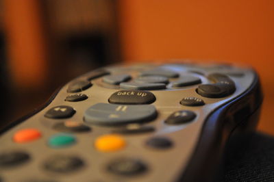 Close up of control panel