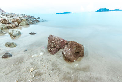 View of rocks on beach