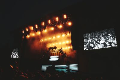 Illuminated stage at concert