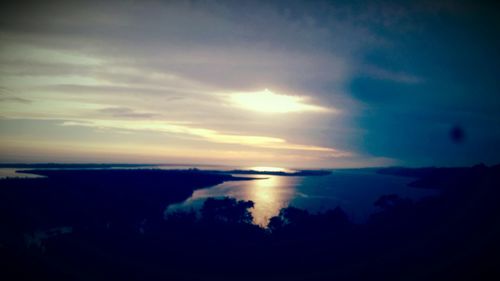 Scenic view of sea against dramatic sky