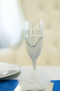 Close-up of drink in glass on table