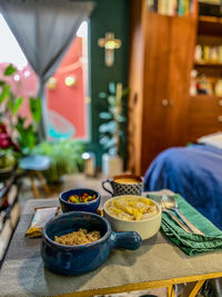 Close-up of food on table