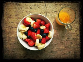 Close-up of strawberries in bowl