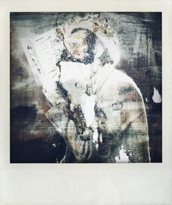Digital composite image of man with reflection in water