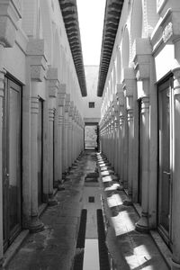 View of corridor in row