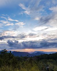 Scenic view of landscape against sky during sunset