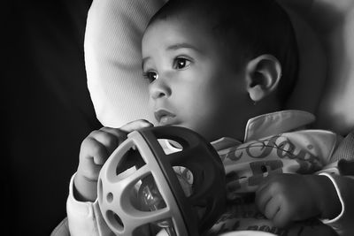 Close-up portrait of cute boy