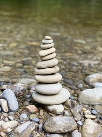 Stack of stones on pebbles