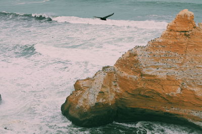 Scenic view of sea and rock formation