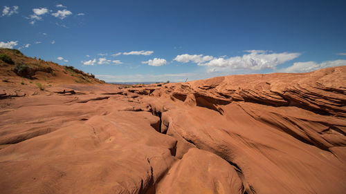 Scenic view of desert against sky